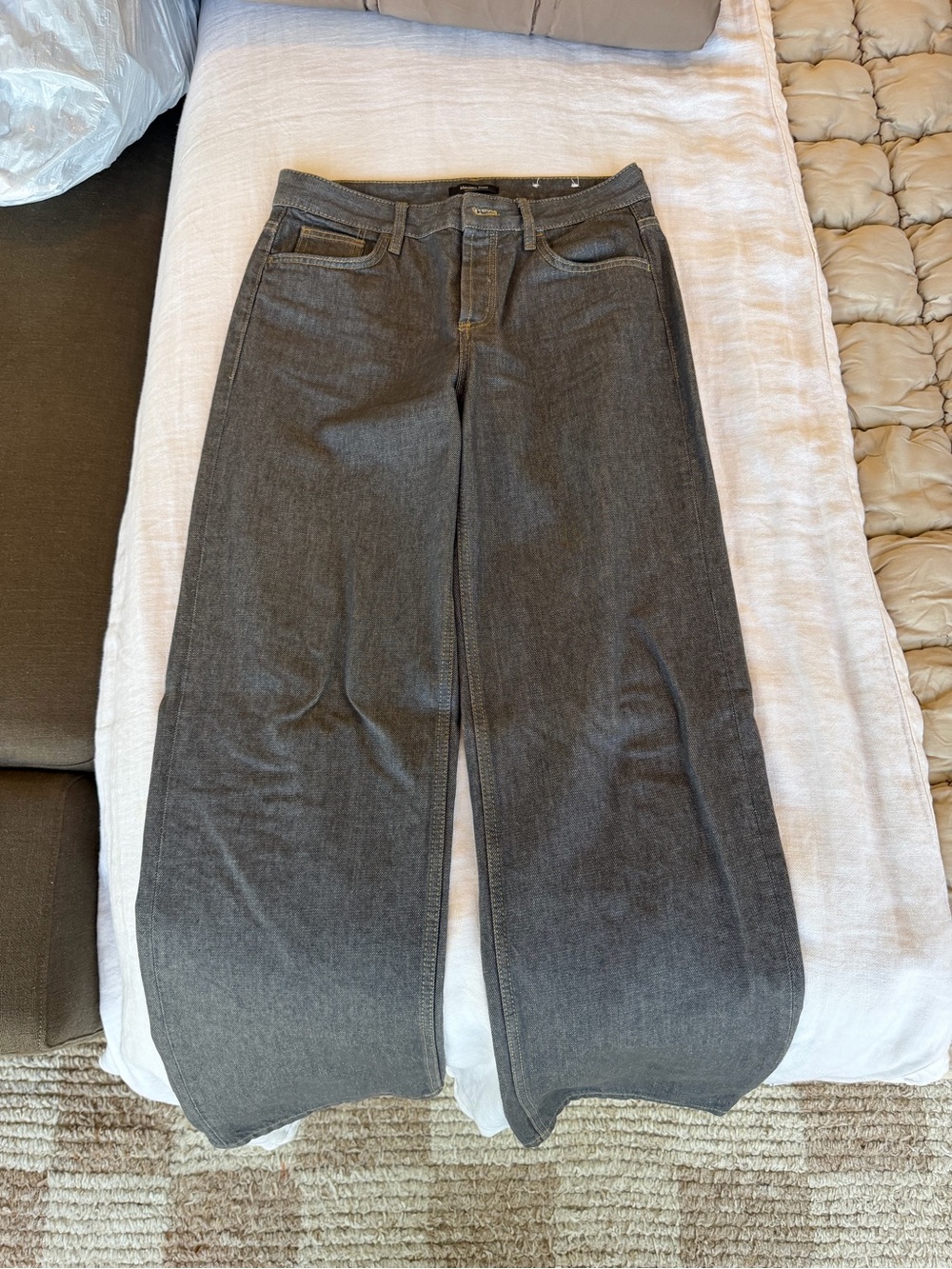 Massimo Dutti - Mid-Rise Gray Wide Leg - Size 6